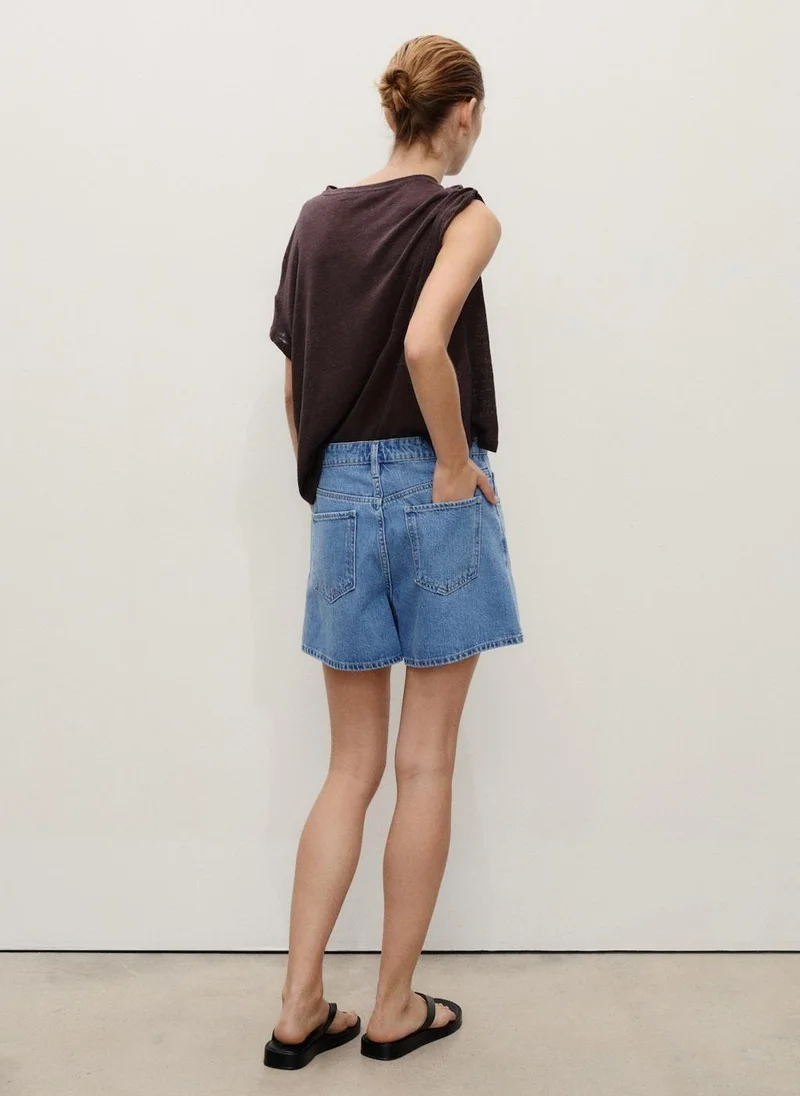 MANGO high-rise denim shorts